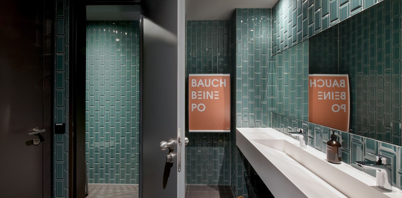 Sanitary area in Hamburg shared by all campers