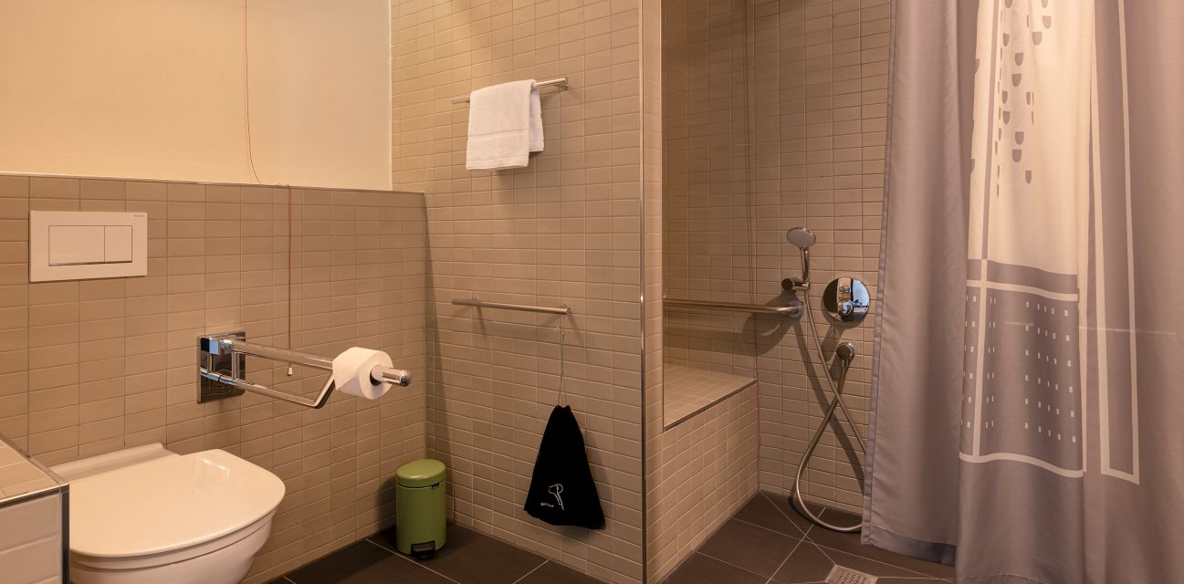 View of the bathroom from the doorway